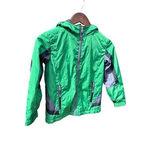 Lands' End Windbreaker Jacket Kids L 7 Green EXCELLENT CONDITION